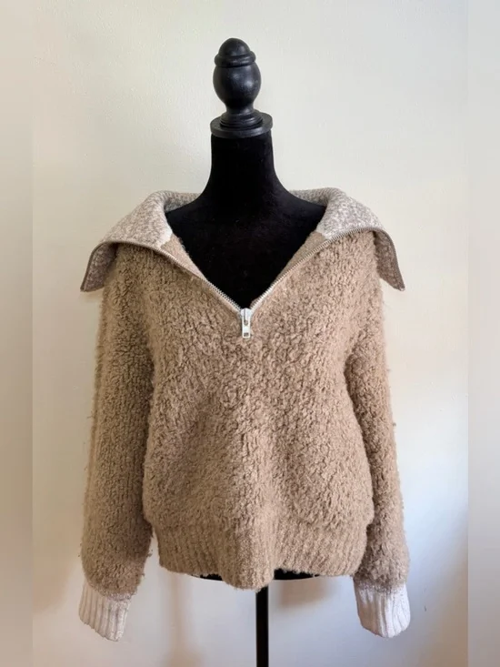 DH NY Ski Sweater Brown Cream Size S Thick Heavy Knit Cozy Winter Pullover - Picture 2 of 9